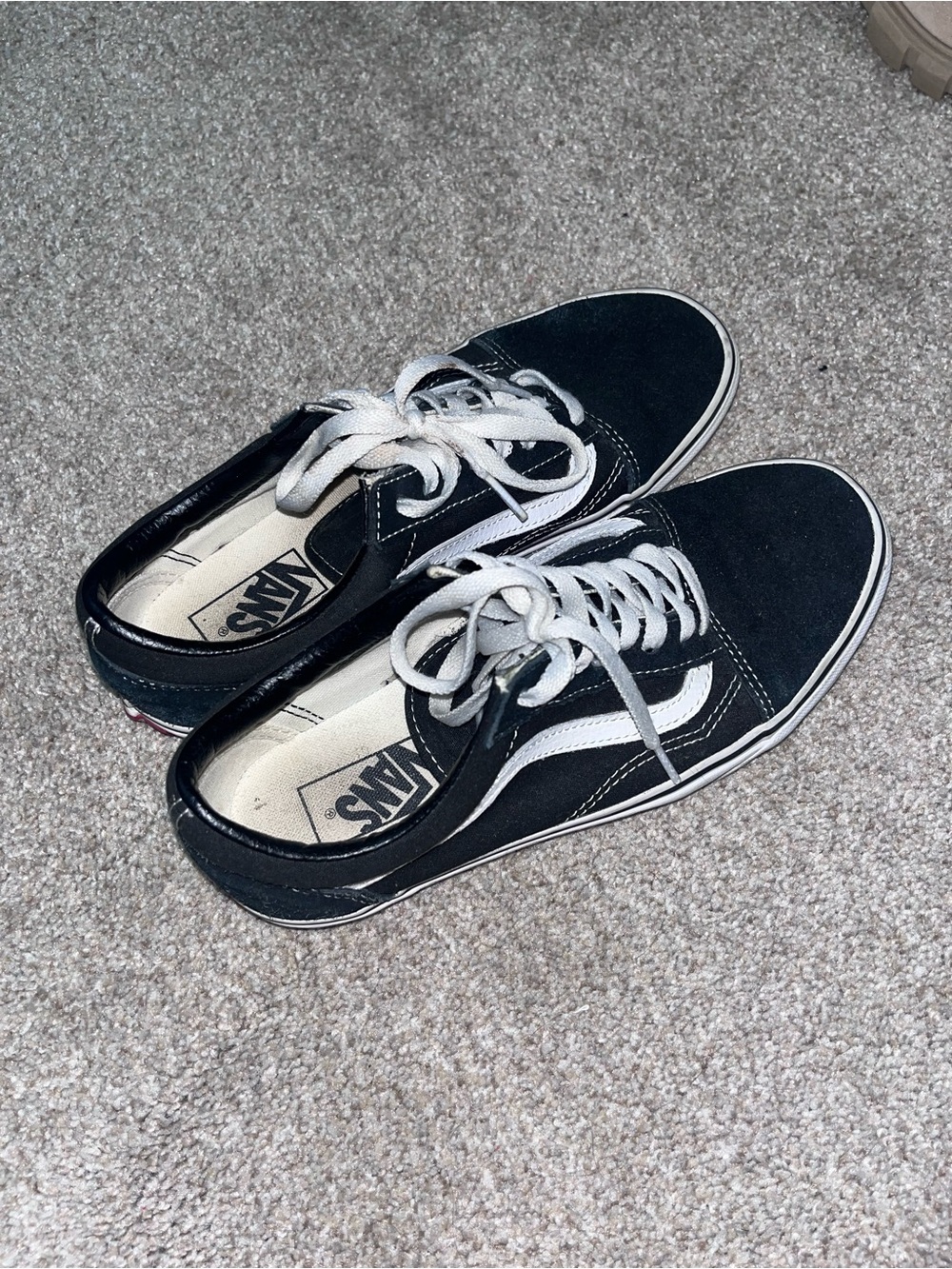 Vans Black and White Low-Top Skate Sneakers